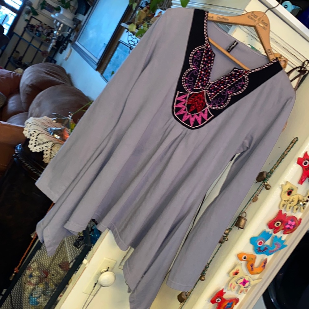 Sacred Threads top with Embroidered front! L/XL